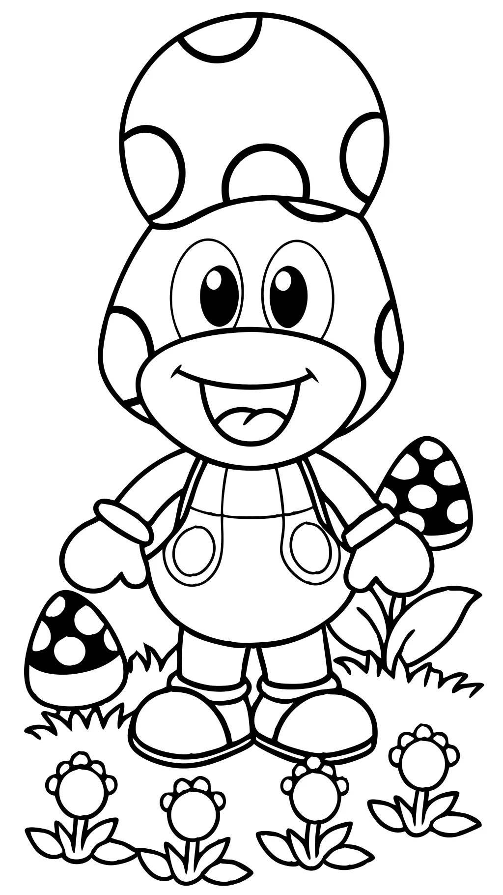 coloriages de crapaud mario